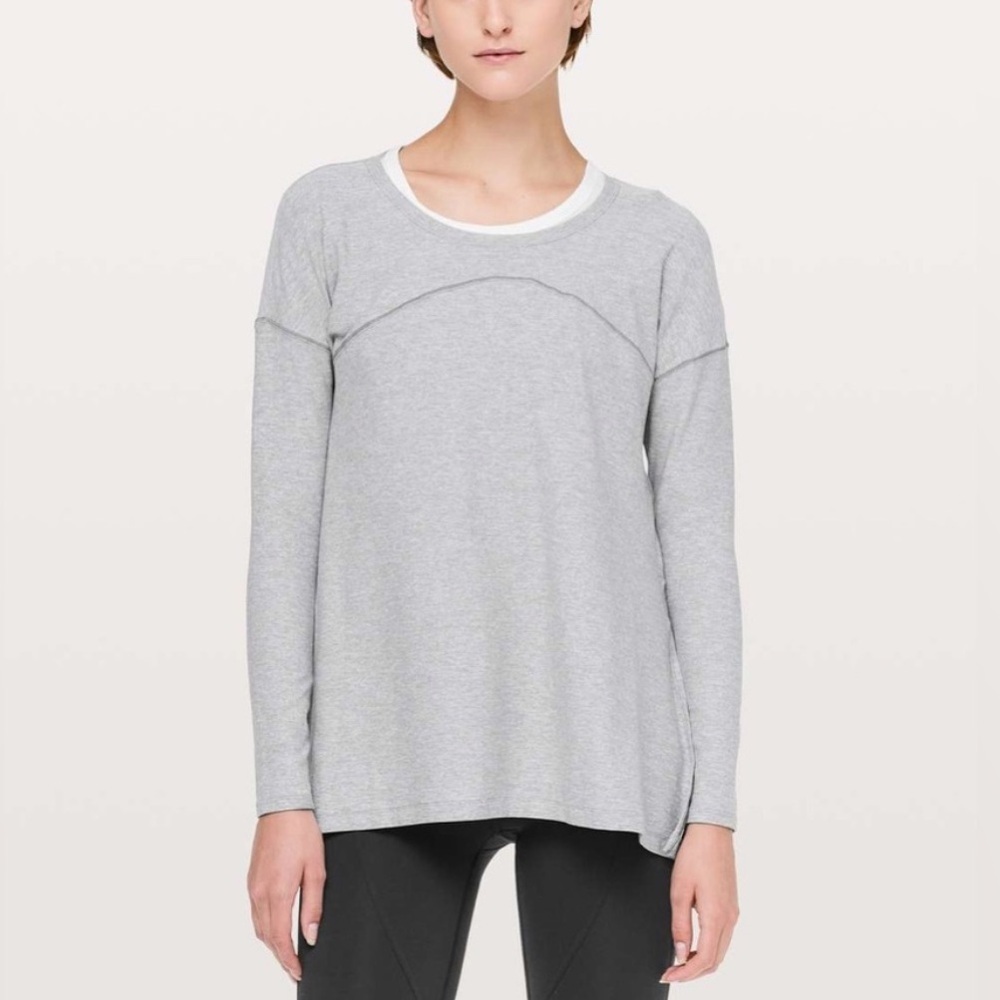 Lululemon Hit Unwind Long Sleeve Tee Blue Gray Butter Soft